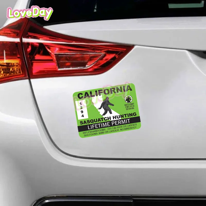 Sasquatch Hunting Permit Sticker Bigfoot Hunting Licenses Die Cut Vinyl Car Sticker Decal Funny Warning Sticker Animal Decal