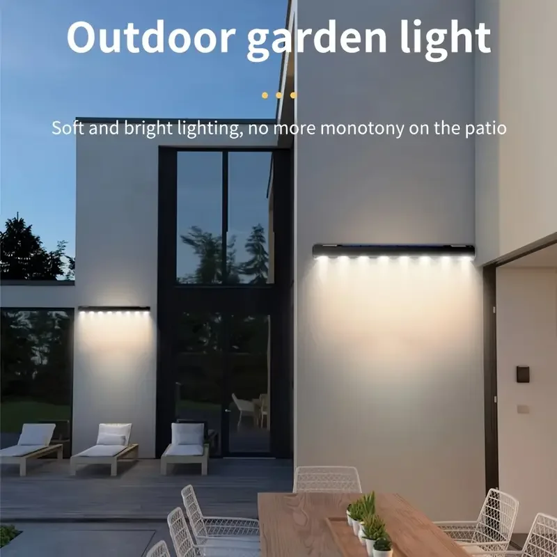 Solar Wall Lamp Waterproof Dusk To Dawn Lighting Suitable for Garden Courtyard Terrace Balcony Staircase Decoration