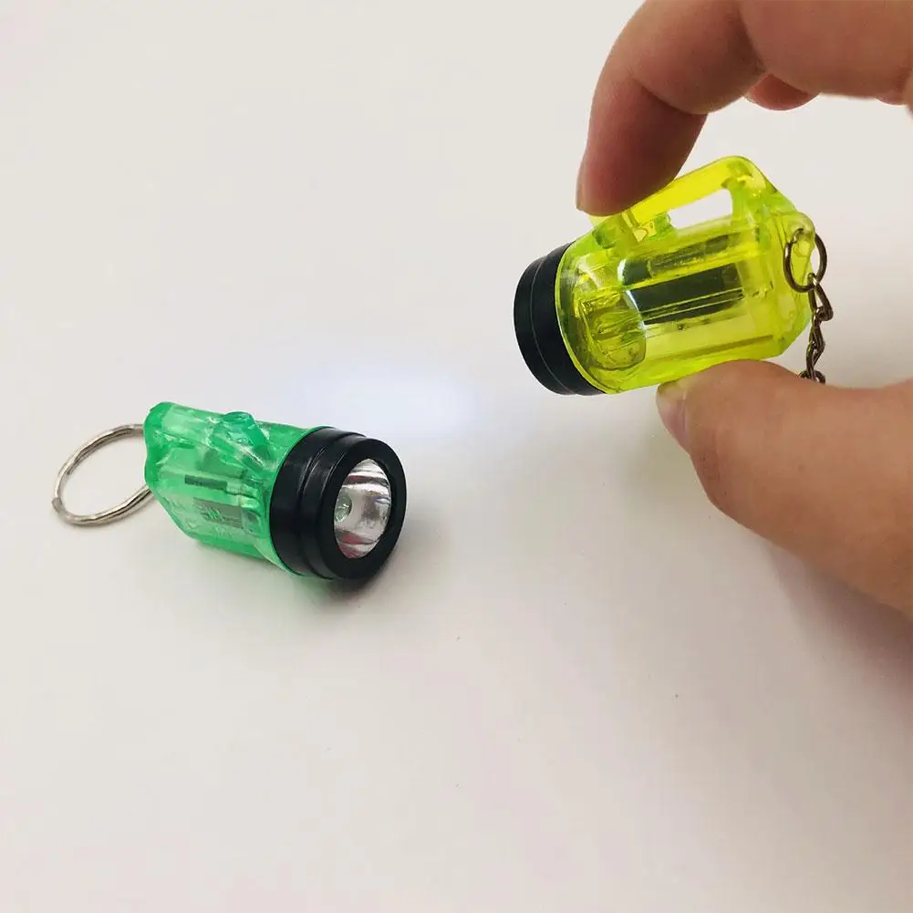 Mini Keychain Flashlight Portable Emergency Self Defense Torch Pocket Plastic EDC Light Outdoor Hiking Camping Key Ring Lantern