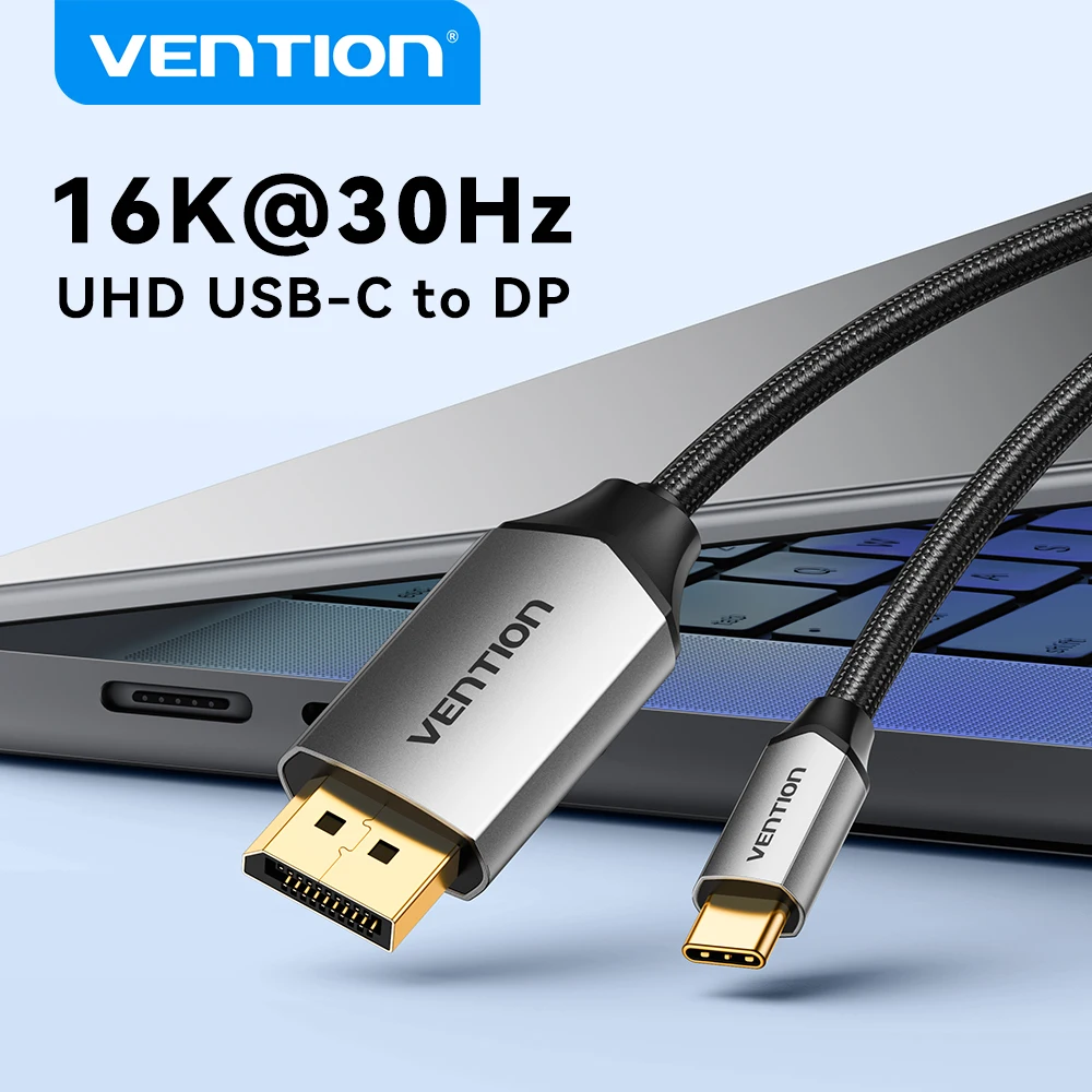 Vention 16K Type C to Displayport2.1 for MacBook Pro/Air 16K@30Hz 8K@60Hz Thunderbolt 3/4 40Gbps USB C to 16K DP 2.1 Video Cable
