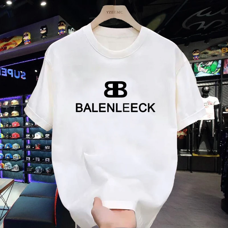 

Loose Version Trendy Brand Printed T-shirt Simple Letter Design Men's Short Sleeves Summer American Versatile Crew Neck Popular