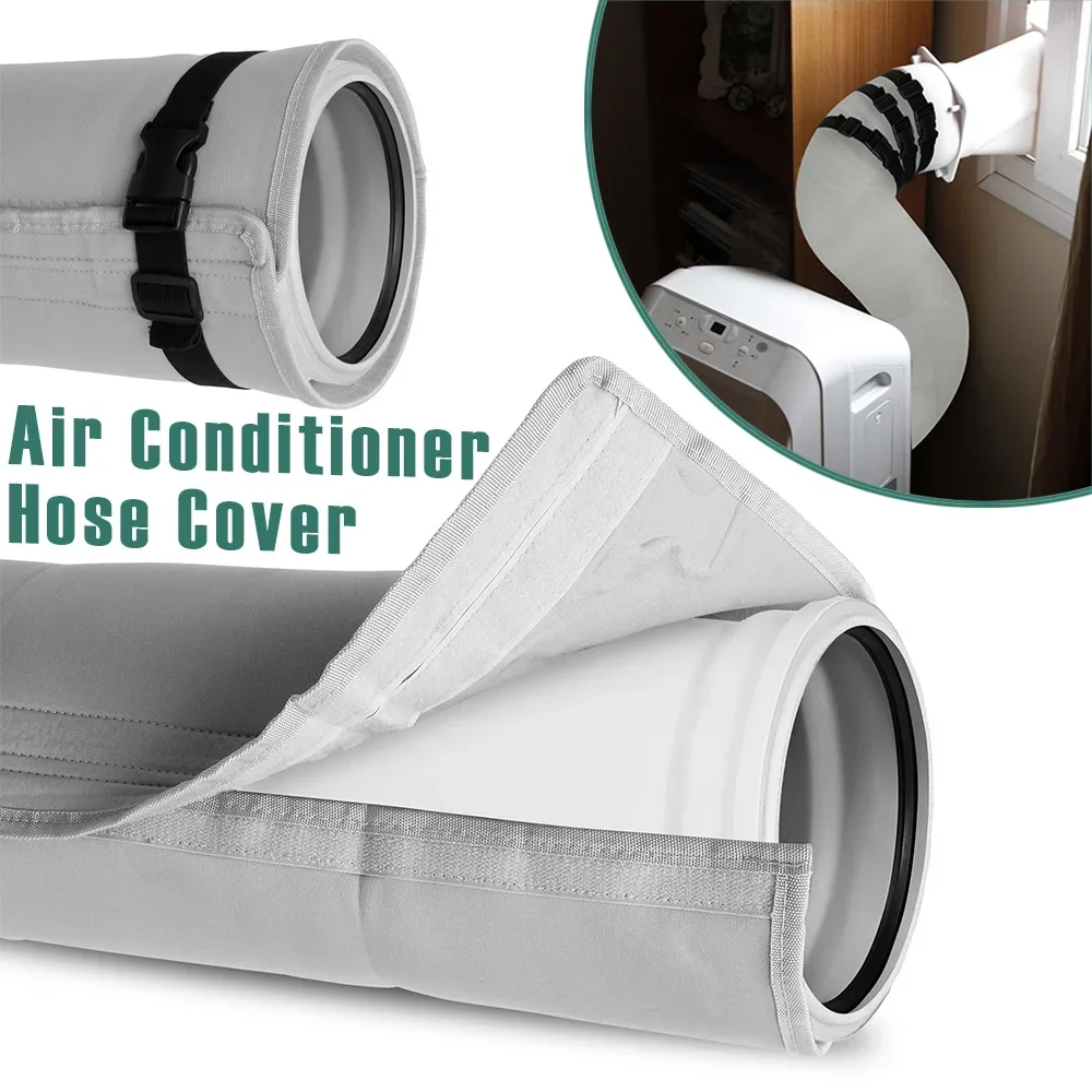 

Universal Air Conditioner Hose Cover Wrap Portable AC Hose Insulation Sleeve with Elastic Band Improve Cooling Performance Home