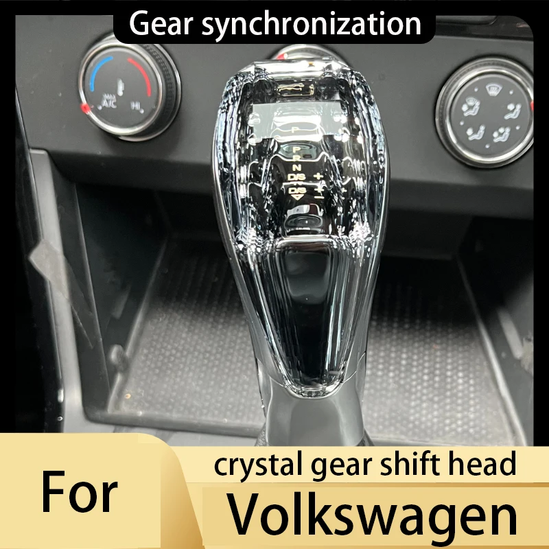 For Volkswagen Passat Golf  CC Polo T-ROG Sharan Touareg Beetle Sirocco Car LED crystal gear shift head Transmission header