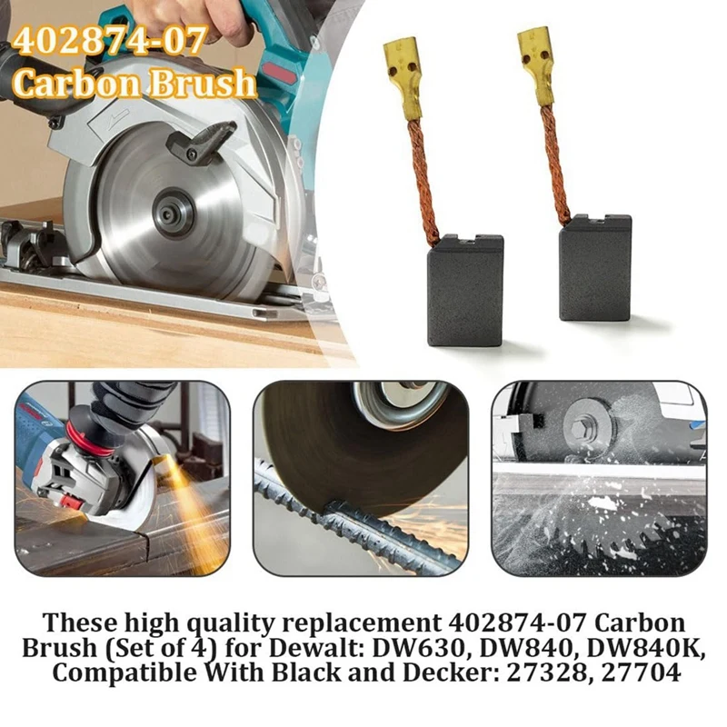 402874-07 Carbon Brush, Angle Grinder Cut Off Brush, For Dewalt Grinder DW840 Power Tools Angle Grinder Motor 8Pcs