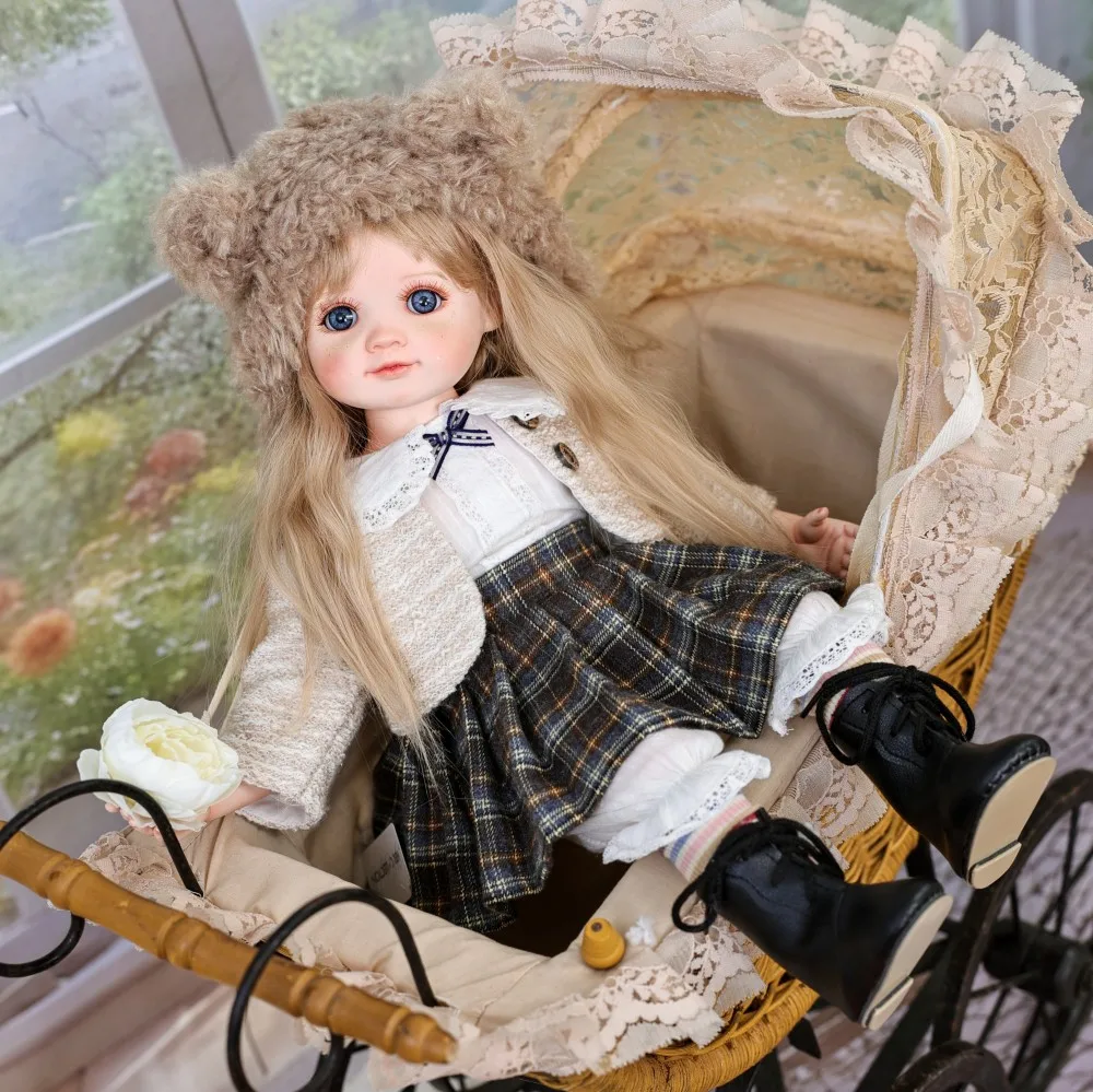 16 بوصة البرسيم الأصلي دمية بورسلين واقعية Kawaii الريف نمط دمية السيراميك القماش الجسم هدية عيد ميلاد الفن اليدوية #6