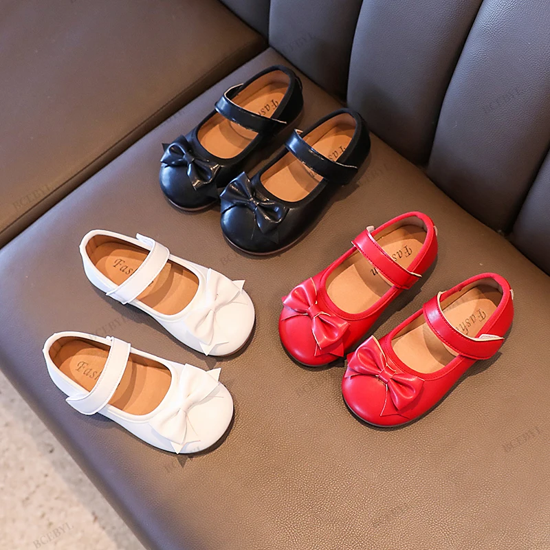 

Baby Girls Hot Sale Princess Summer Fashion Bow Banquet Casual Soft Round Head Light Cute Flat Shoes School Kids Walking Shoes