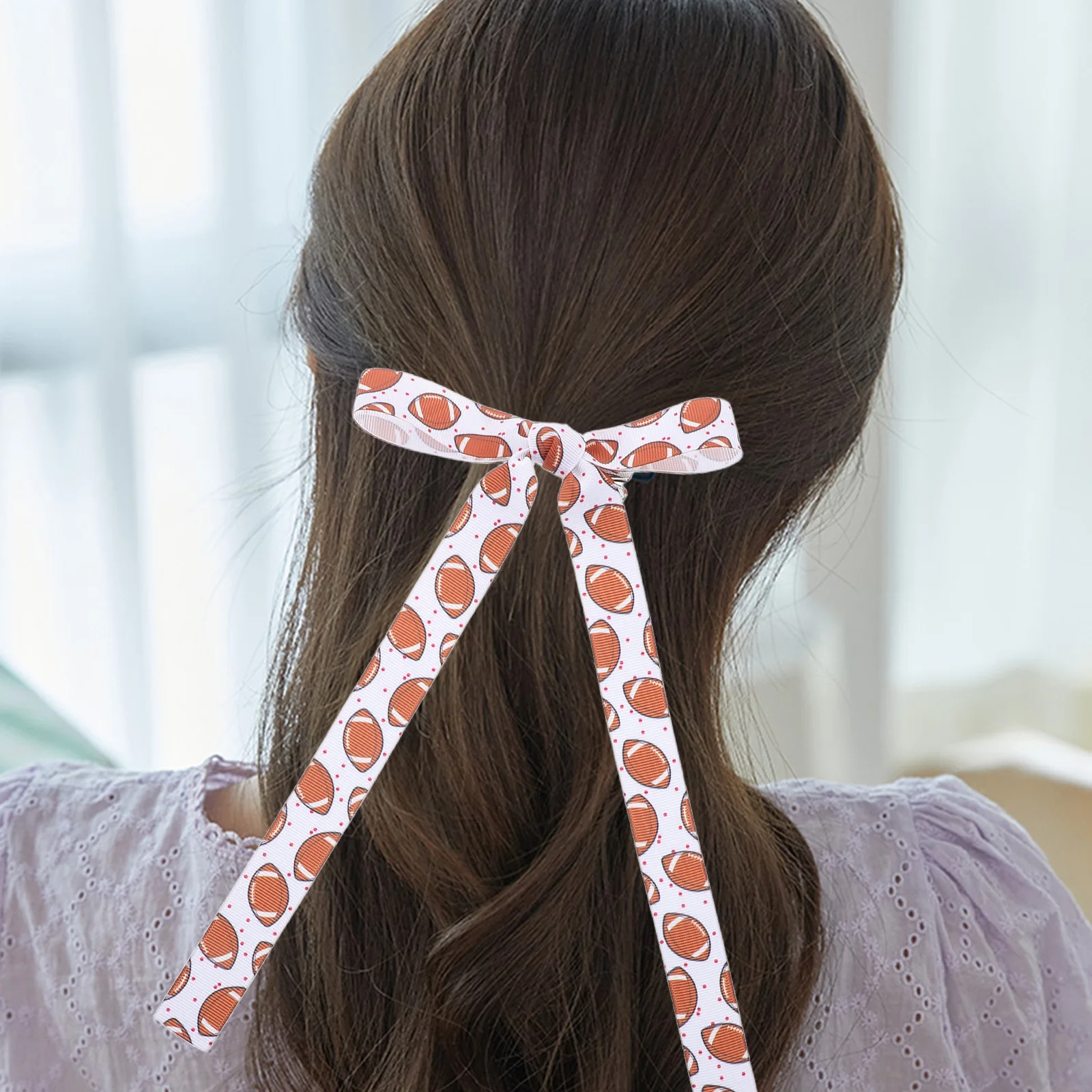الشريط كليب خمر Bowknot باريت كرة القدم شكل كليب الرياضة موضوع دبابيس الشعر سميكة إكسسوارات الشعر شرابة مشابك الشعر ل