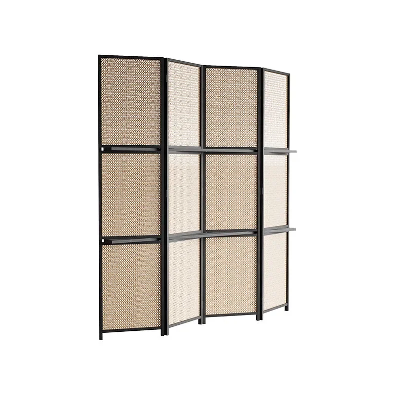 CX simple modern pure solid wood foldable bookshelf shelf floor screen partition