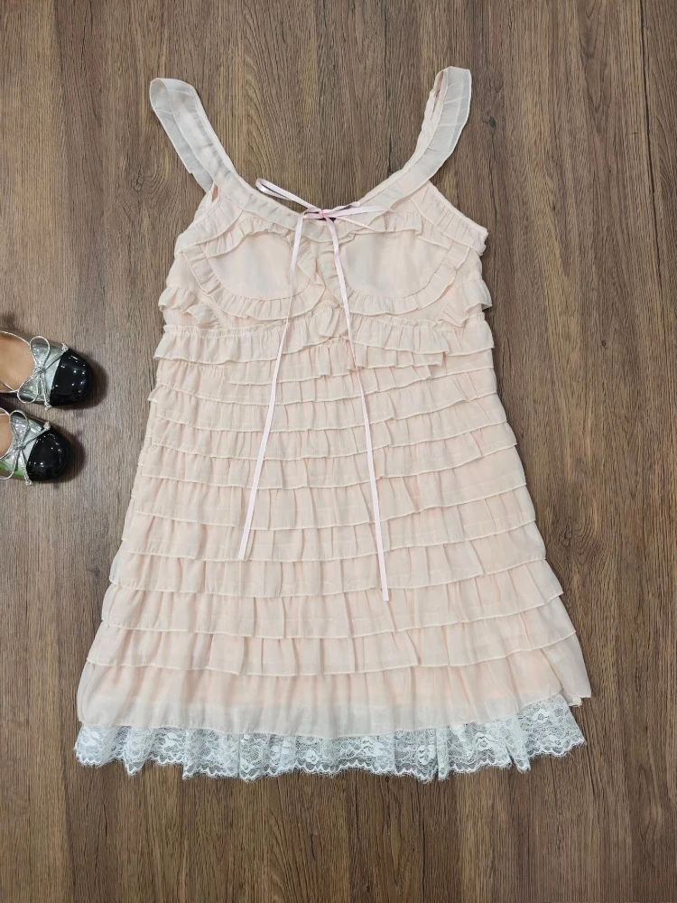 

Новое летнее платье-сарафан в японском стиле Kawaii с розовыми вставками и пэчворком + новый кардиган с длинными рукавами и шнуровкой