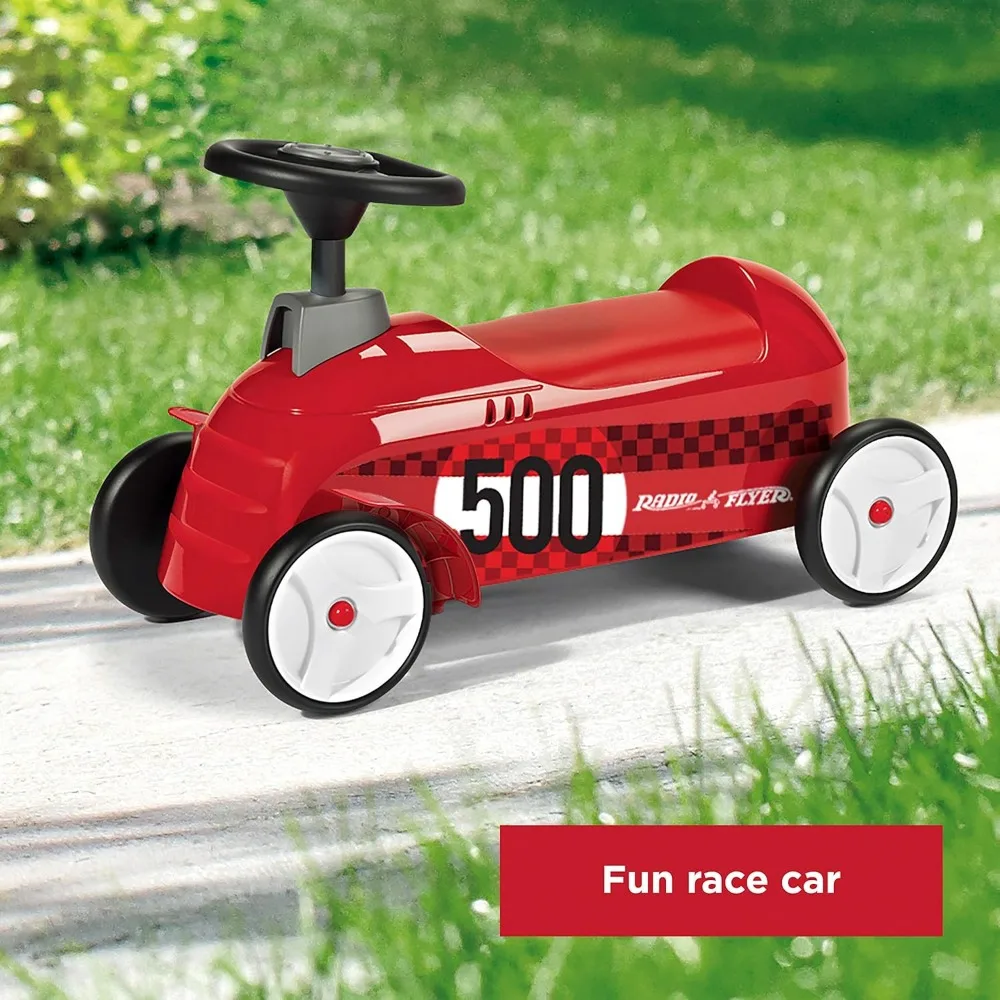 Radio Flyer Ride On Jouet pour Enfants, Voiture de Sport intérieure et extérieure avec Rampe, 500, Rouge