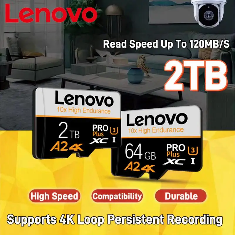 Lenovo 2TB High Speed Memory Card 1TB 512GB 256GB Class 10 Micro TF SD Card 1TB SD Memory Card For Nintendo Switch Phone/Ps4