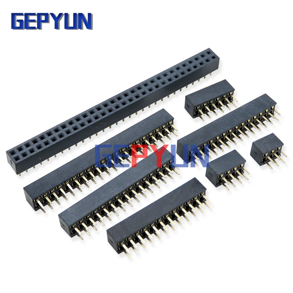 10pcs 2.0mm Double Row Straight Female 2-40P Pin Header Socket Connector 2x2/3/4/5/6/7/8/9/10/12/14/16/18/20/25/30/40Pin