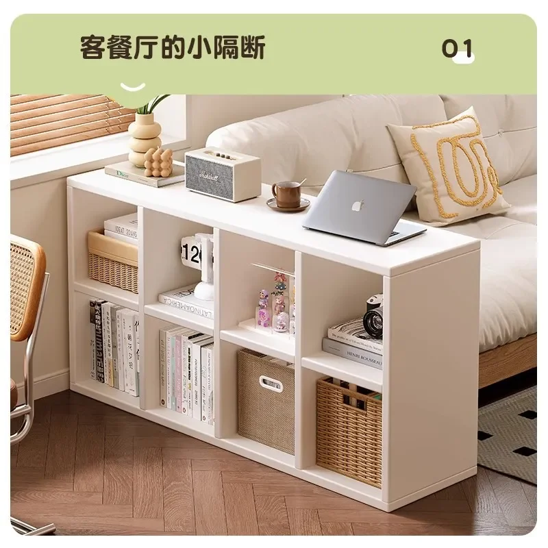 for Bookcase Shelf Integrated Floor to Wall Bookshelf Household Living Room Storage Locker Combination Eight Grid Low Lattice