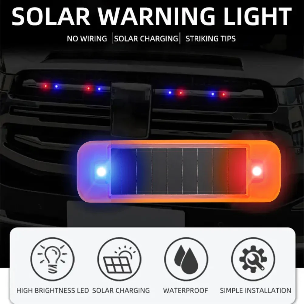 1-5 Stück Auto Warnleuchte für Fahrrad Motorrad Roller Solar LED Warn licht rot-blau LED Strobing Signal Solar Blinklicht