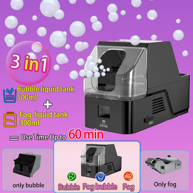 เครื่องทำฟองควัน 3-in-1, เครื่องทำฟองควัน 450W พร้อมรีโมทไร้สาย, สร้างฟองควัน, ฟอง, ควัน
