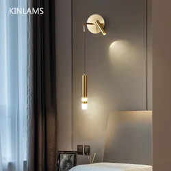 Wewnętrzne oświetlenie naścienne LED lampka nocna do sypialni czytanie Spotlight żyrandol postmodernistyczny minimalistyczny pokój hotelowy lampka nocna naścienna