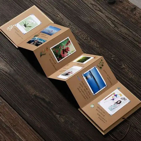 크리에이티브 아코디언 사진 앨범 선물, 그래피티 깜짝 사진책, 접이식 크래프트지, 포토카드 스크랩북