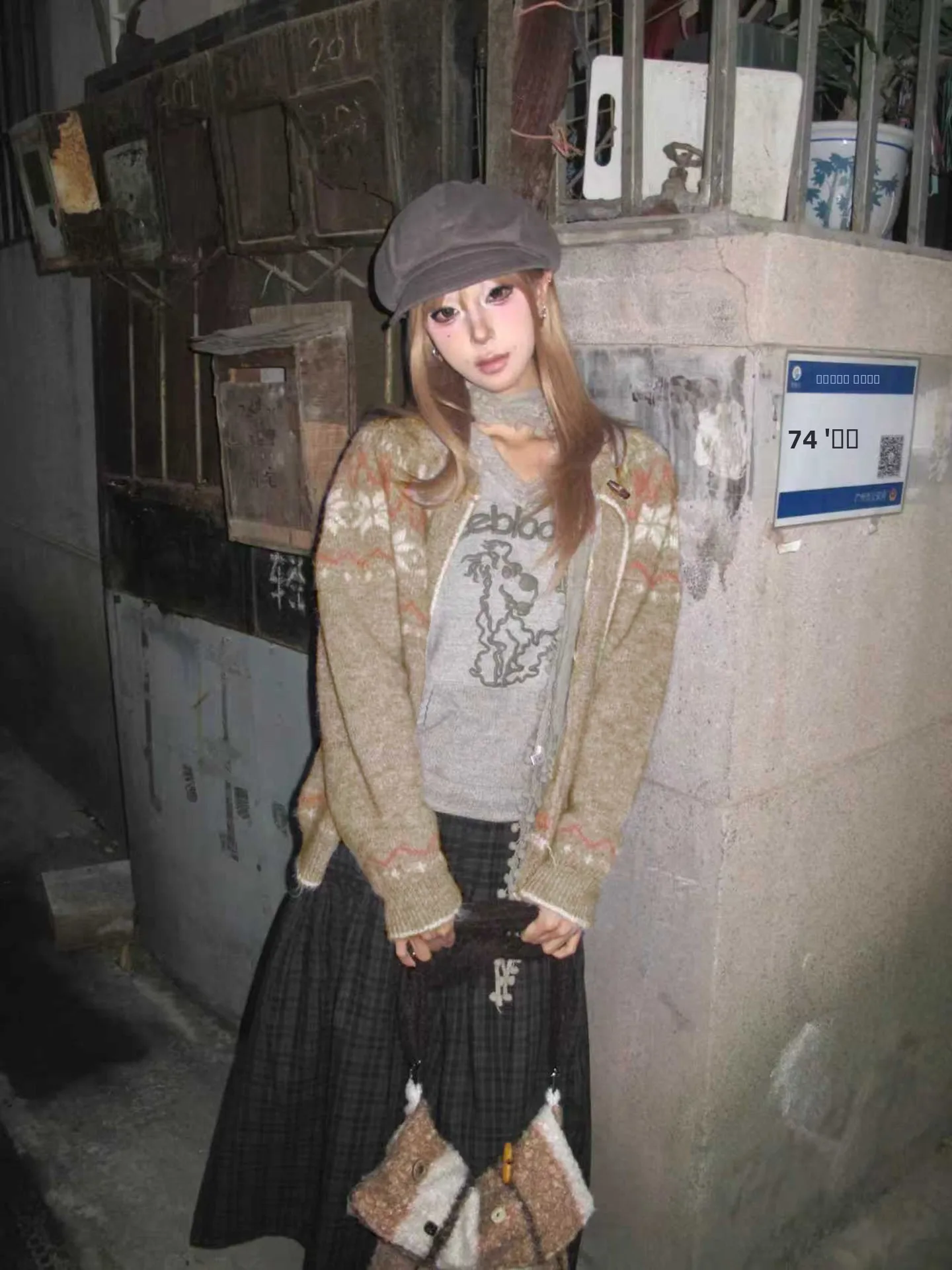 

Soft Furry Island Cisas Sle Women's Knitted Cardigan Bubble Pine Oil Sweater Outerwear Autumn Winter Vintage Comfo...