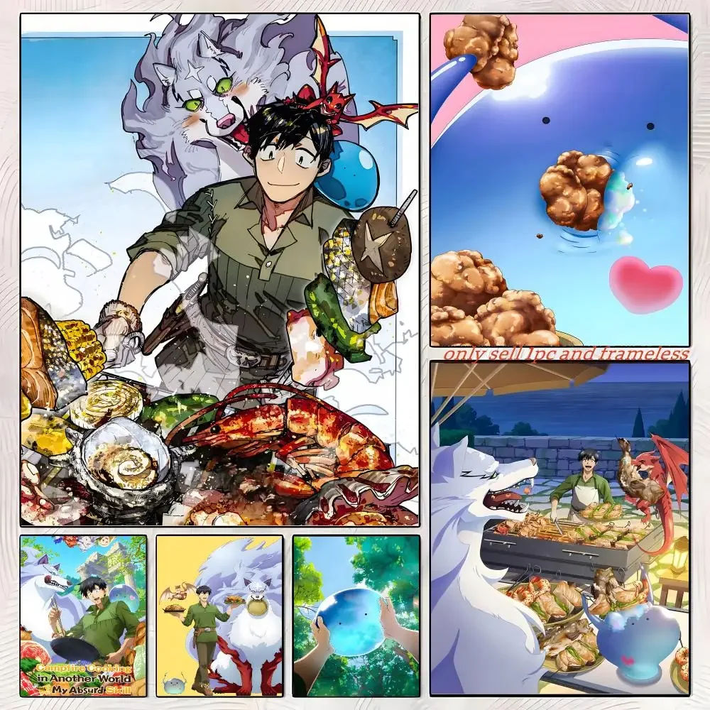 Campfire Cooking In Another World With My Absurd Skill Anime Poster Self-adhesive with prints Home bedroom living room decor