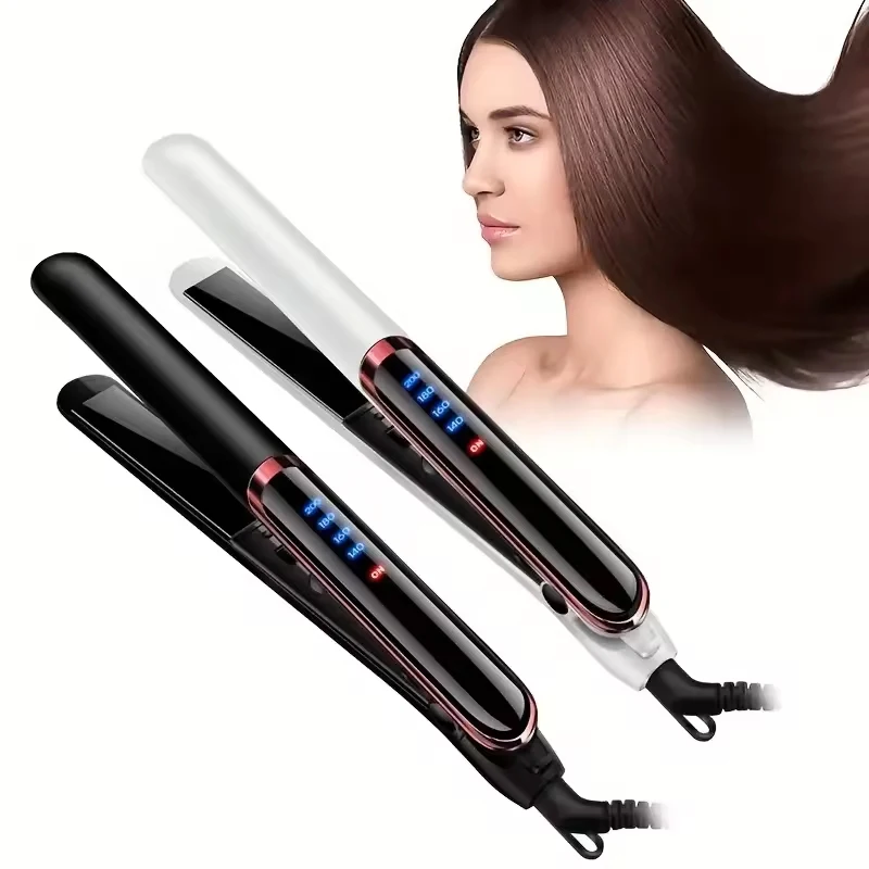 

2 in 1 Hair Straightener and Curling Iron Anti-Static Ceramic Tourmaline Ionic with Adjustable Temp Dual Voltage Flat Iron
