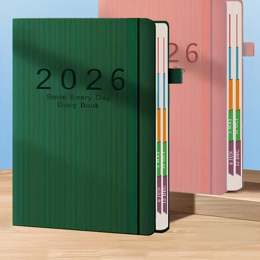 Nuovo taccuino calendario 2026: lista di controllo dell'autodisciplina, gestione del tempo, libro di pianificazione dell'ufficio di 365 giorni, design delle pagine giornaliere