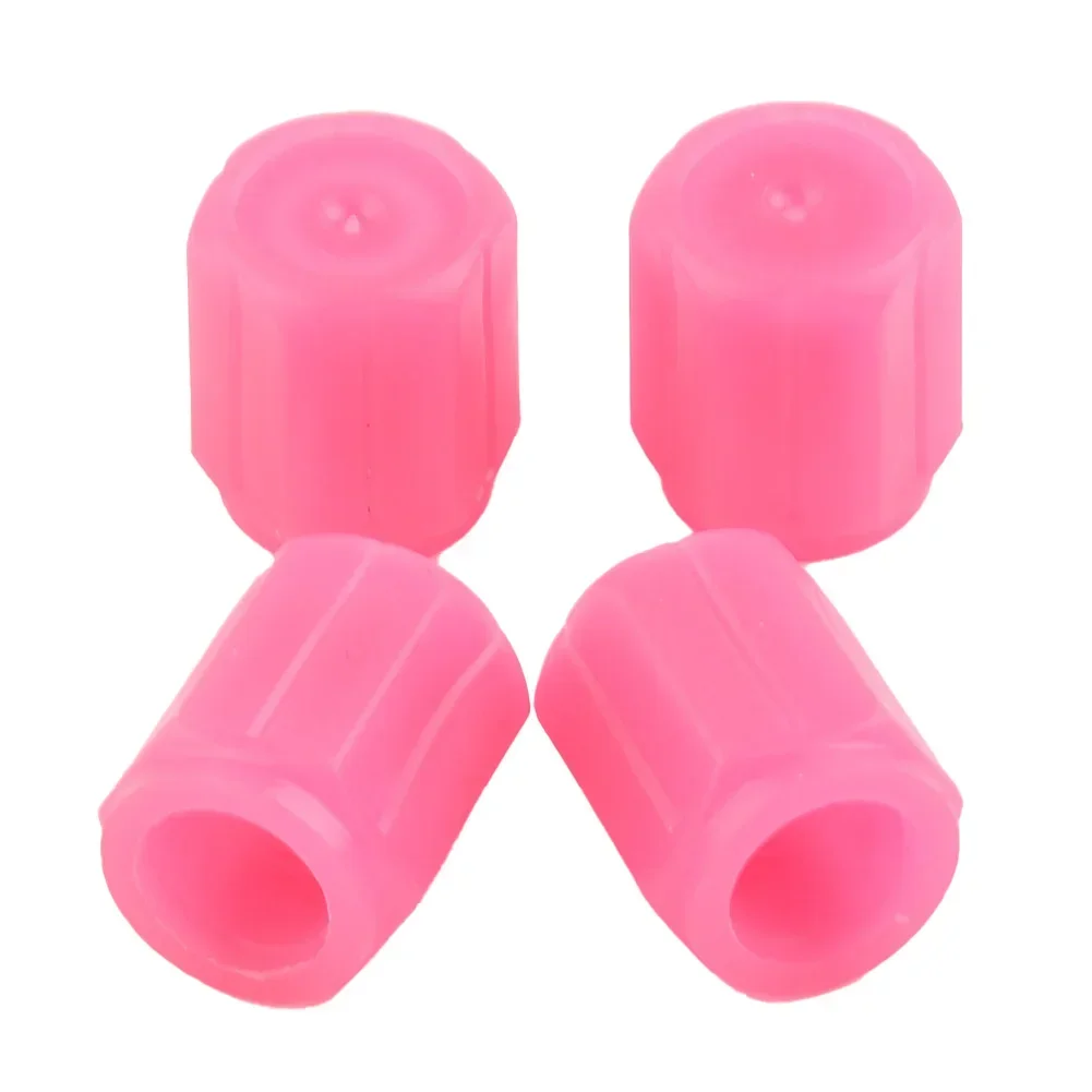 4Pcs Luminous Valve Cap Universal Glowing Dark Fluorescent Car Motorcycle Bicycle Wheel Styling Tire Valve Cover Pink Car Decor