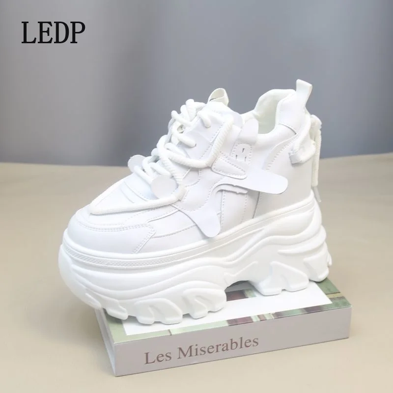 

LEDP High 14cm Daddy Shoes Women's Shoes Ins Wind Ultra Light Small Invisible Inner Increase Small Black Shoes Casual Shoes