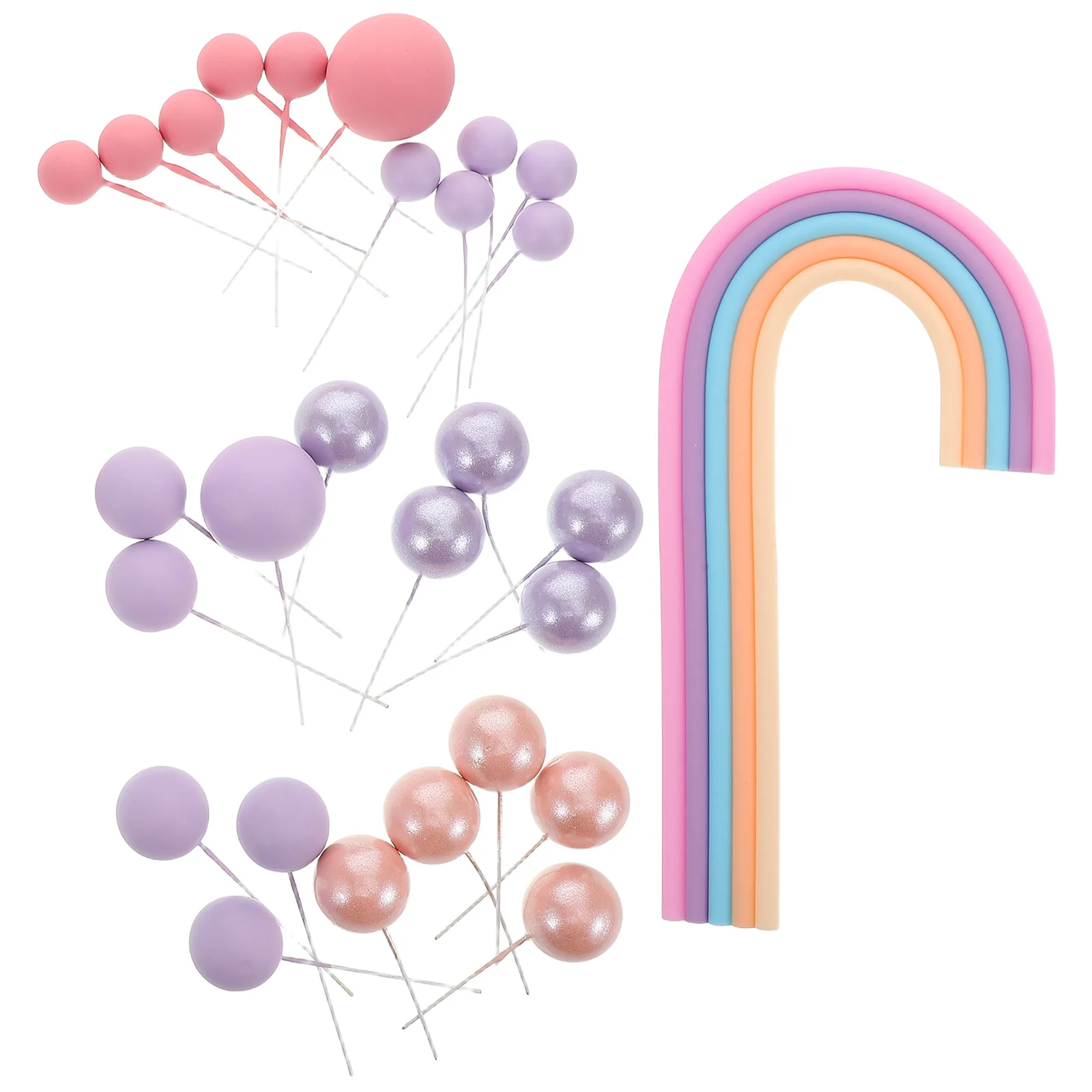 

28Pcs Rainbow Cake Decoration Set Balloon Cake Toppers Mini Balloons Birthday Wedding Party Decorations Happy Birthday Topper