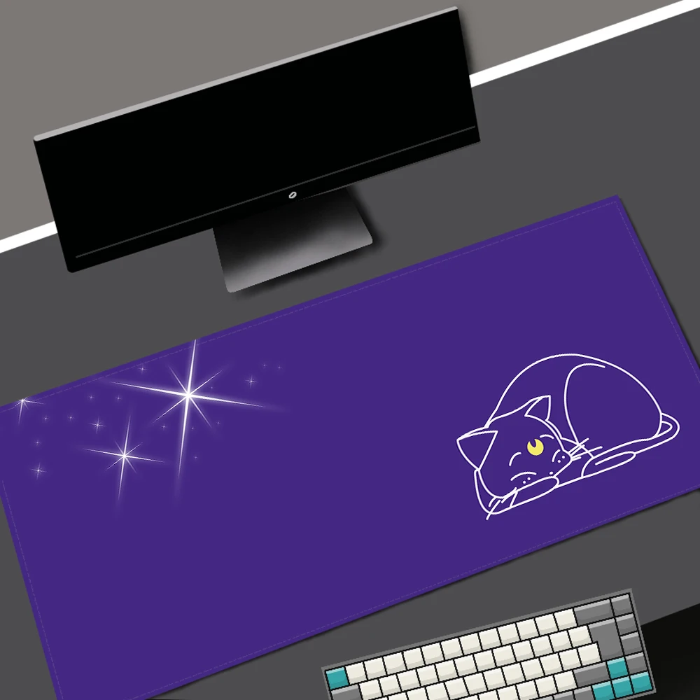 Blue Cat Gaming Computer Mouse Pad Table Keyboard Pad Kawaii Gaming Anime Mouse Mats Pad on The Table Setup accessori per giocatori