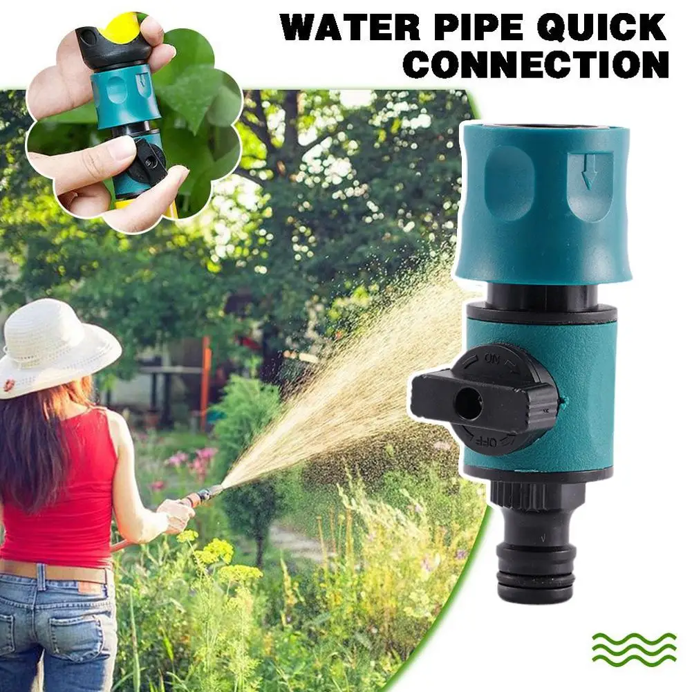 Garden Hose Quick Connect Coupler Shut Off Valve Adapter For Watering Irrigation System Tap Faucet Fitting In-Line Connector