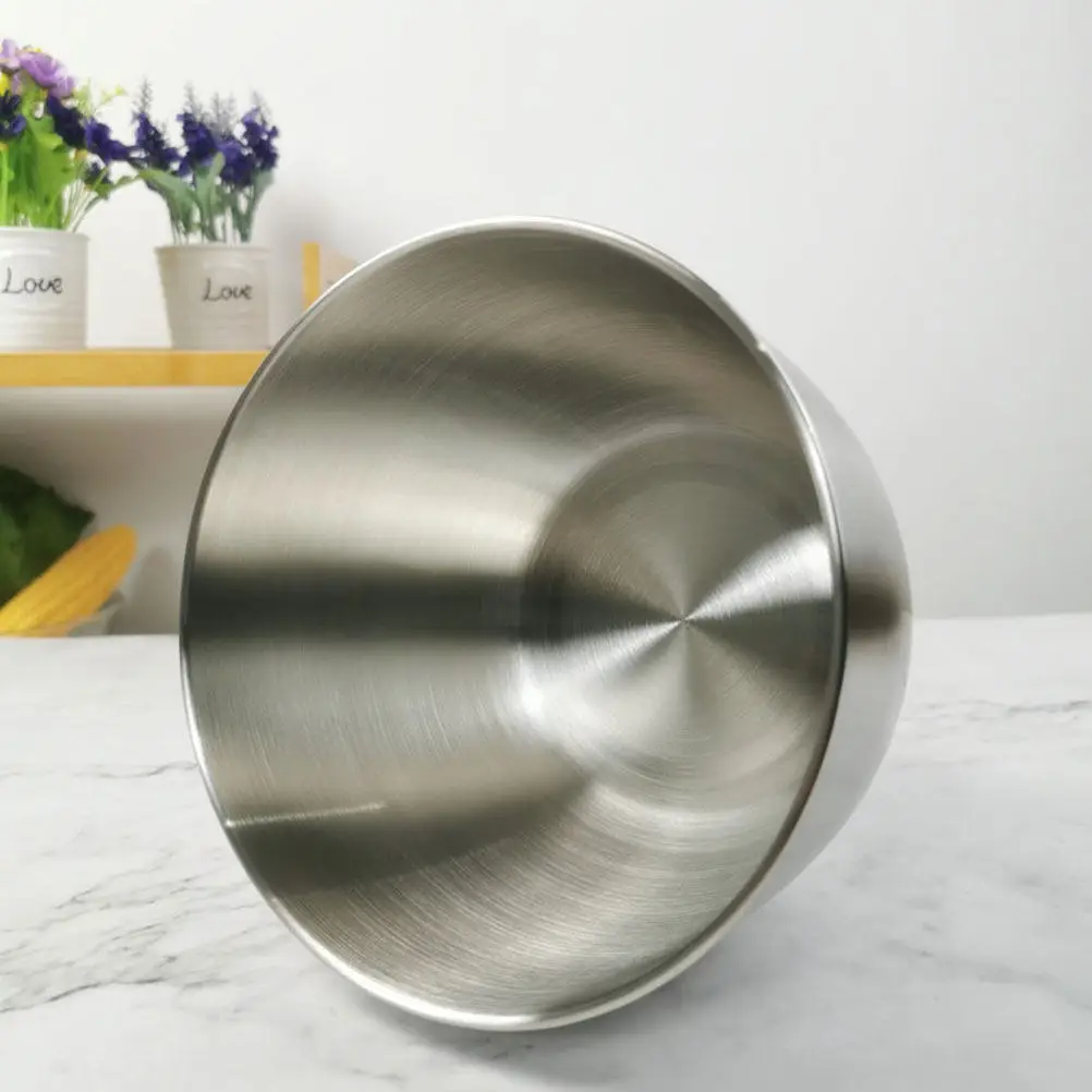 

1 шт. Серебряная миска для взбивания яиц, экологичная, гигиеничная кухонная чаша для смешивания крема, лапши, салата, многофункциональный кухонный инструмент