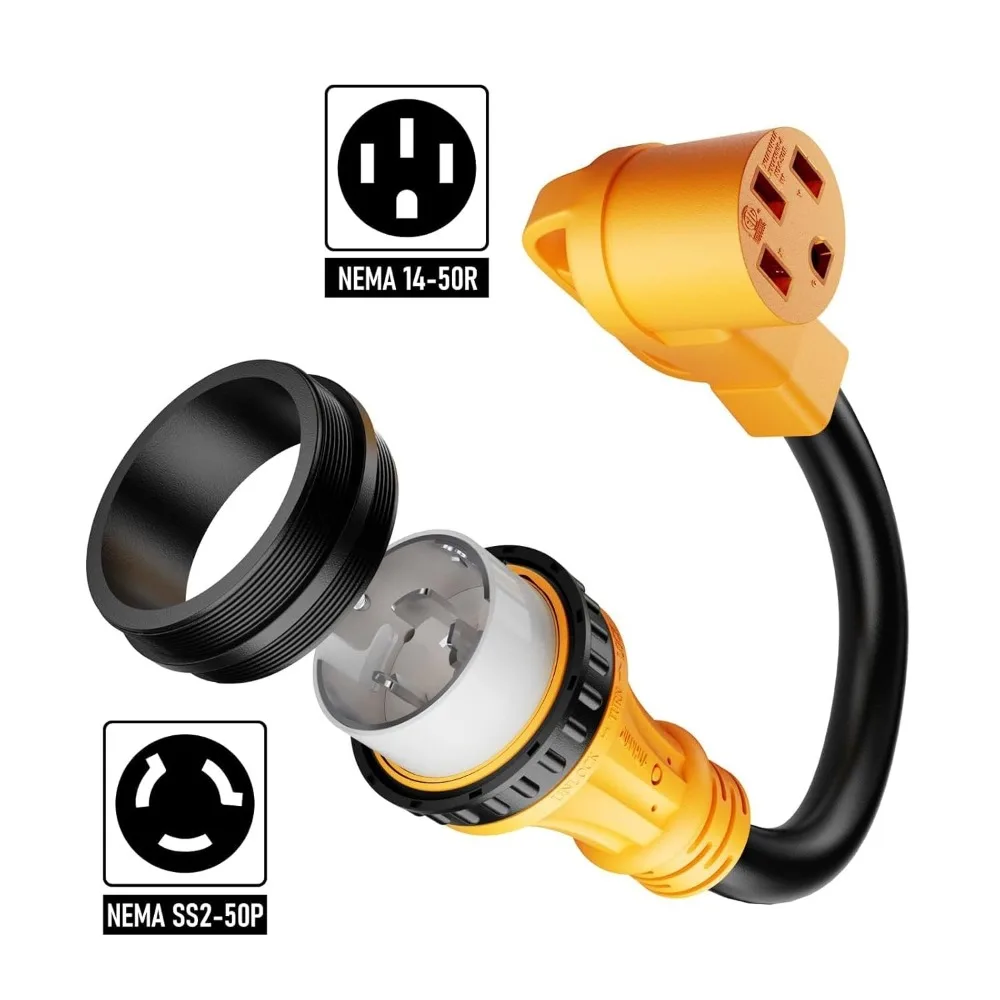Адаптер питания для морского автофургона на 50 А, поворотный замок SS2-50P на 4-контактную розетку 50 А для лодки с прицепом для кемпера