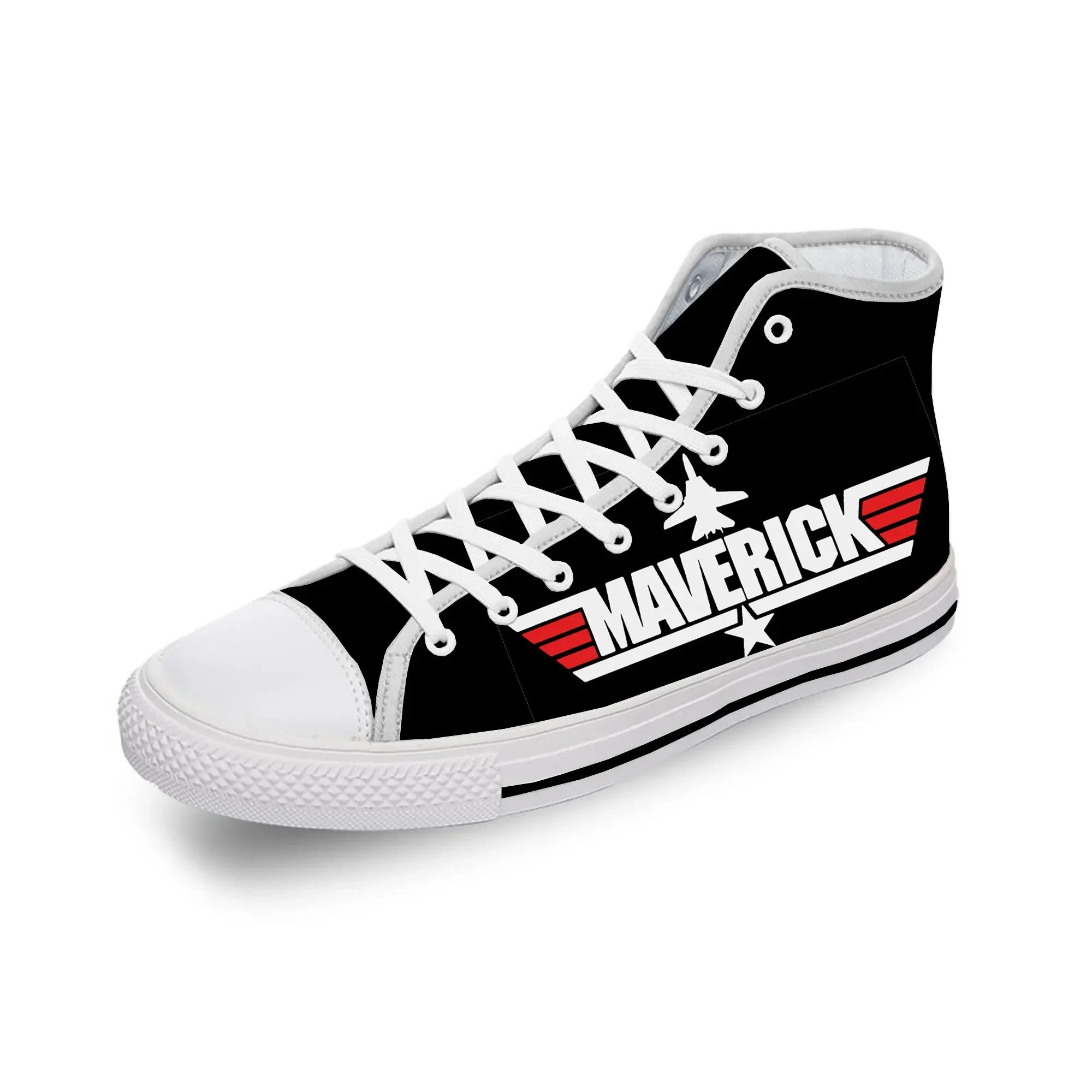 Tênis High Top Gun Maverick para homens e mulheres, calçados casuais para adolescentes, tênis de lona respirável, sapato leve, impressão 3D