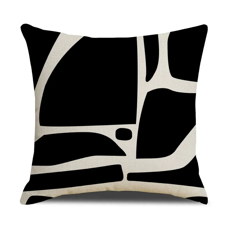 

Nordic Black and White Geometric Printing Pattern Pillowcase Abstract Bed Sofa Car Modern Home Decor