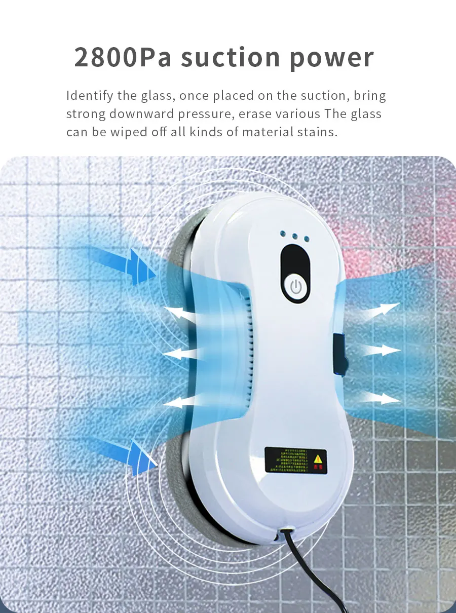 Super Slim Electric Window Cleaning Robot With Automatic Spray Water Glass Vacuum Cleaner Robot Remote Control mop machine