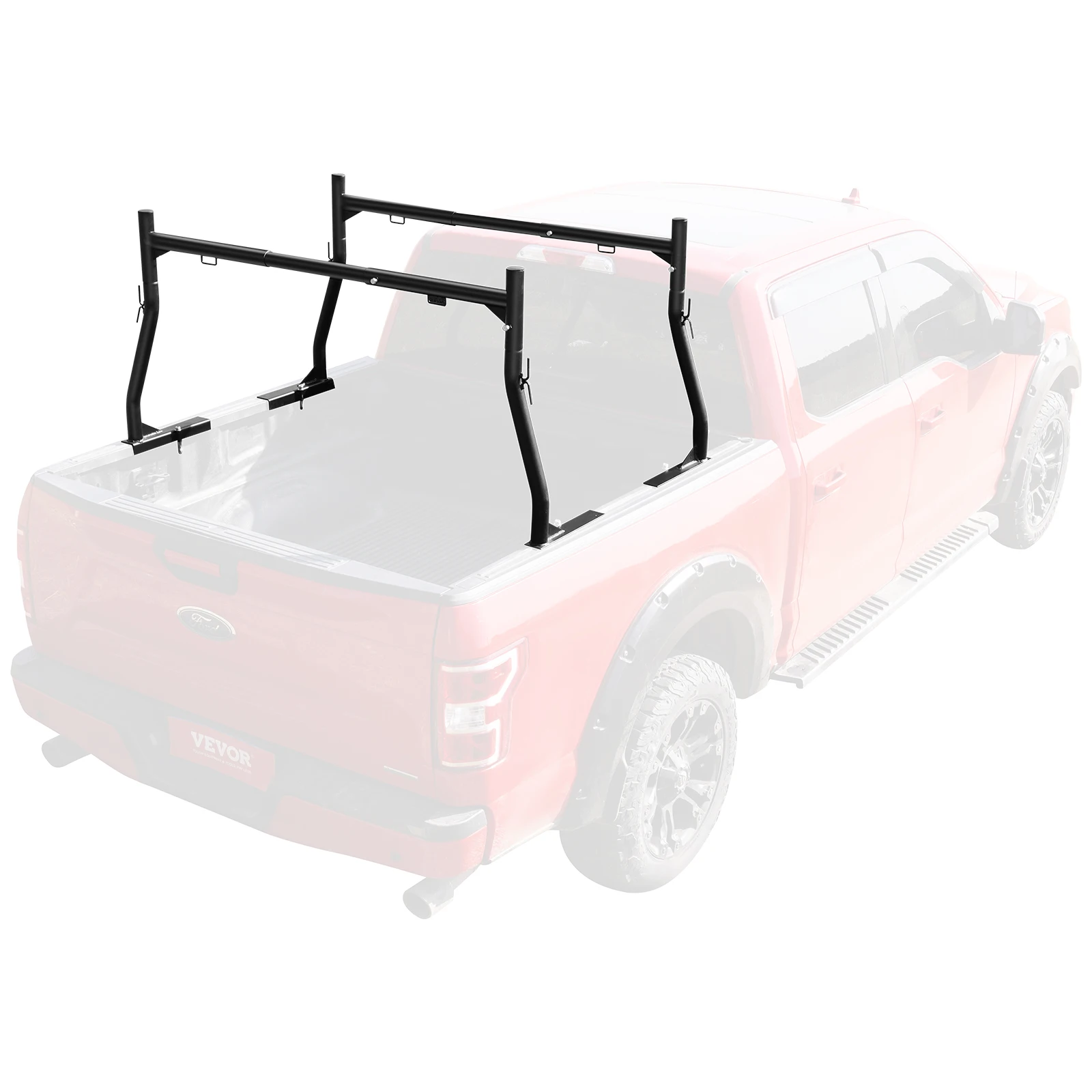 VEVOR 46-71inch Extendable Truck Ladder Rack 800 lbs Capacity Steel Rack for Truck with Non-Drilling J-bolts for Kayak Surfboard