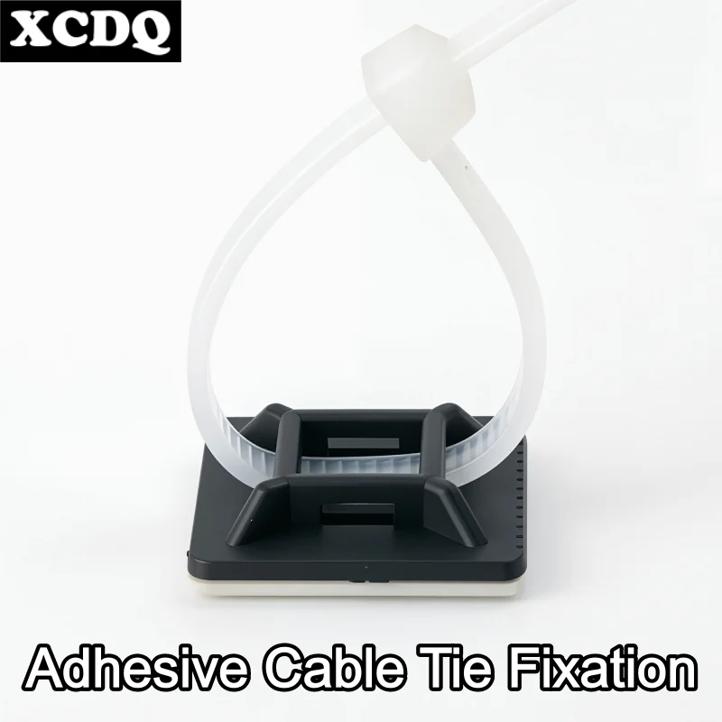 100pcs Self-Adhesive Cable Tie Mount Wire Organizer Base Nylon Cable Clip Holder Cord Management Wire Harness Fixing ND