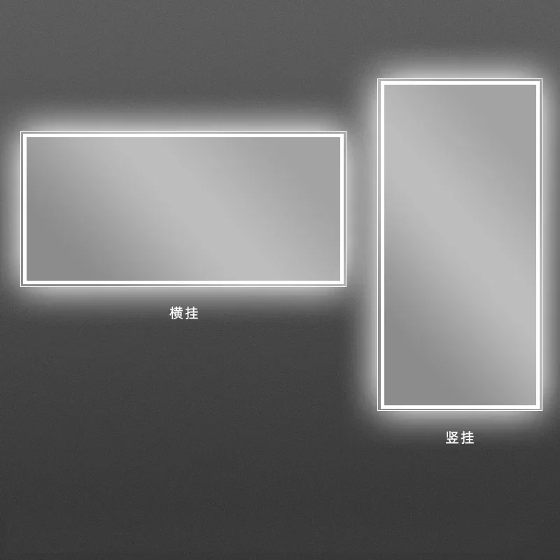 Bathroom Wall Mounted Shower Mirror with Led Light Make Up Rectangle Smart Mirror Vanity Anti Fog Espelhos Room Decoration Items