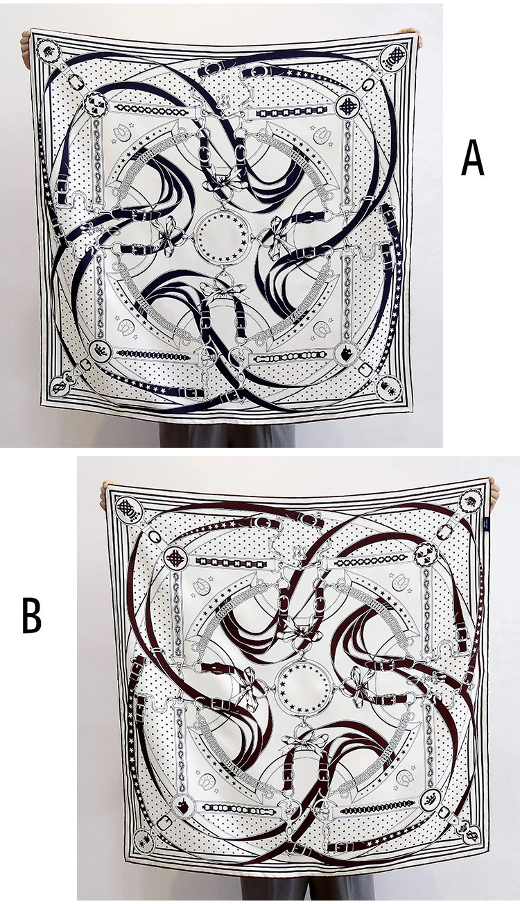 

16MM Double faced Silk Scarf Women Foulards Scarfs Luxury Designer 90*90cm Hand Rollerd Bandanas Bag Belt Accessories Gift