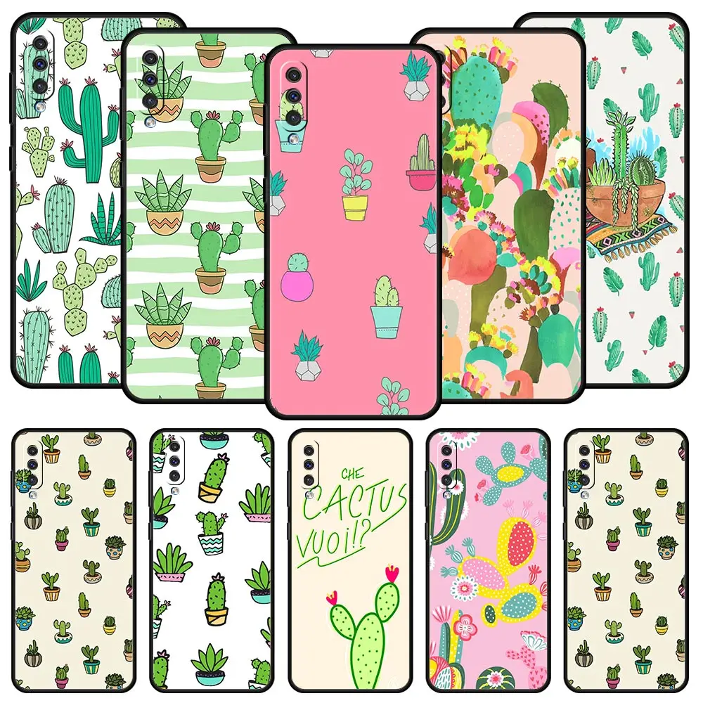 Phone Case For Samsung A56 A36 A26 A24 A12 A14 A16 A50 A70 A22 A32 A34 A54 A42 A52 5G A06 Cover Cute Cactus