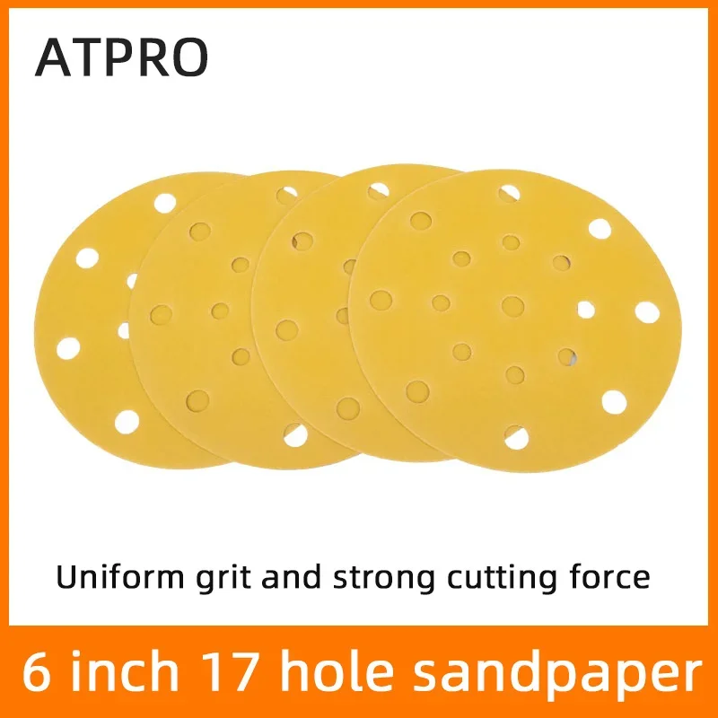 

6 Inch 17 Hole Dry Sanding Sandpaper Round Flocking Sandpaper 150mm Suitable For FESTOOL Sanding Machine Polishing Sandpaper