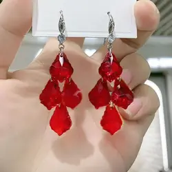 New Design Shiny Crystal Earrings for Women Graceful Multi Color Sequins Drop Dangle Earrings Wedding Party Jewelry