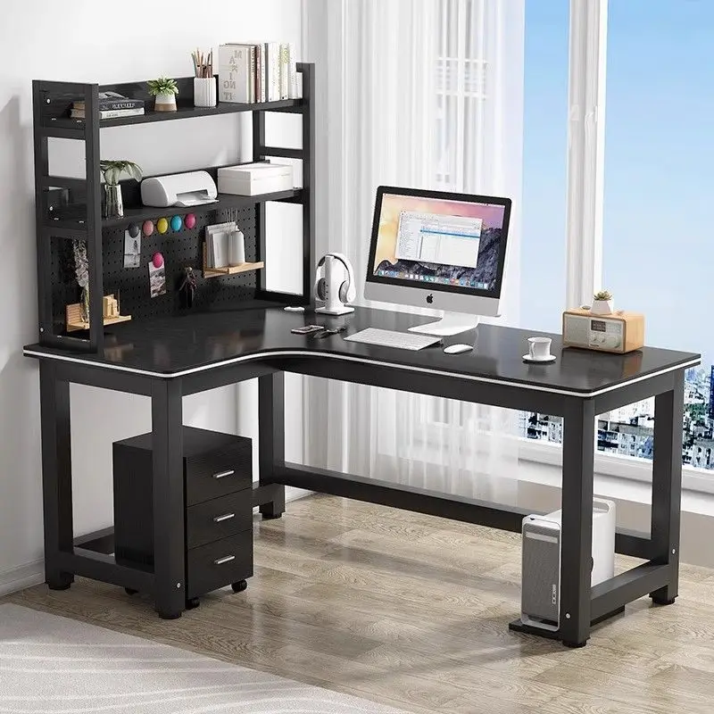 L-shape Computer Desk Writing Study Office Gaming Table Modern Simple Style Compact with Makeup Tables Standing Desk Converter