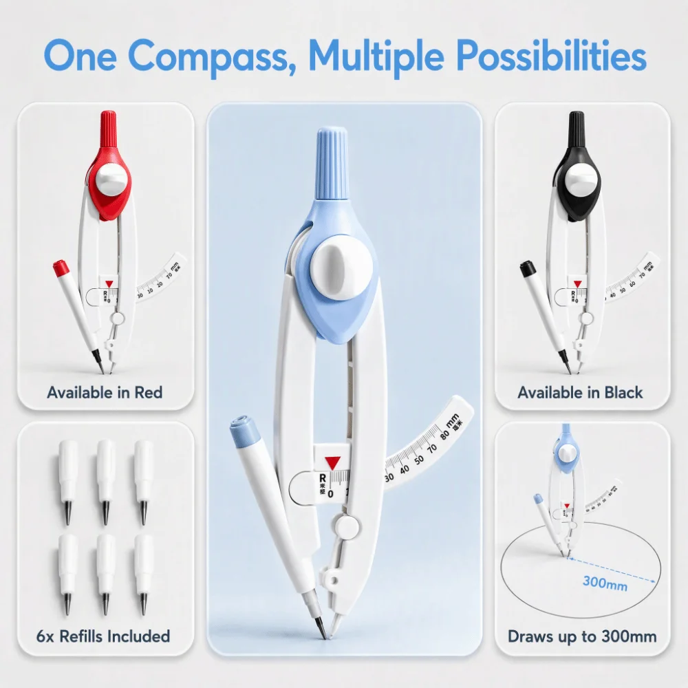 Digital Display Multifunction Drawing Compass Scale Drawing Circles Lock Distance Gauge Precise Geometry Drawing