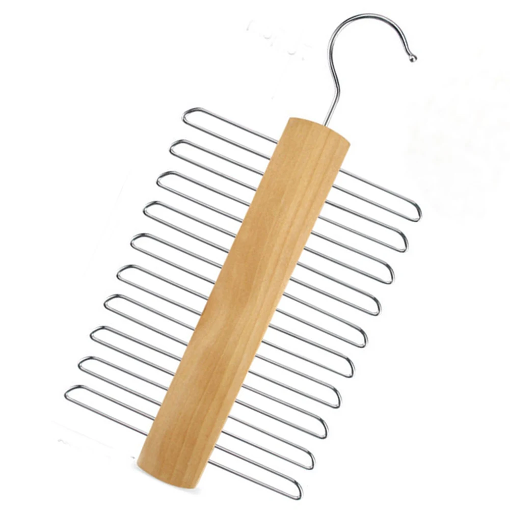 منظم ربطات عنق خشبي مع 20 سعة تخزين، منظم ربطة العنق لتوفير المساحة، رف ربط غير قابل للانزلاق لتنظيم وشاح الحزام #1