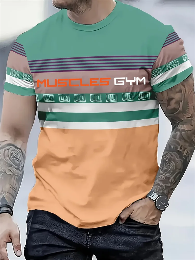 تي شيرت رجالي عصري صيفي جديد لعام 2025، قميص مطبوع فضفاض وغير رسمي #5