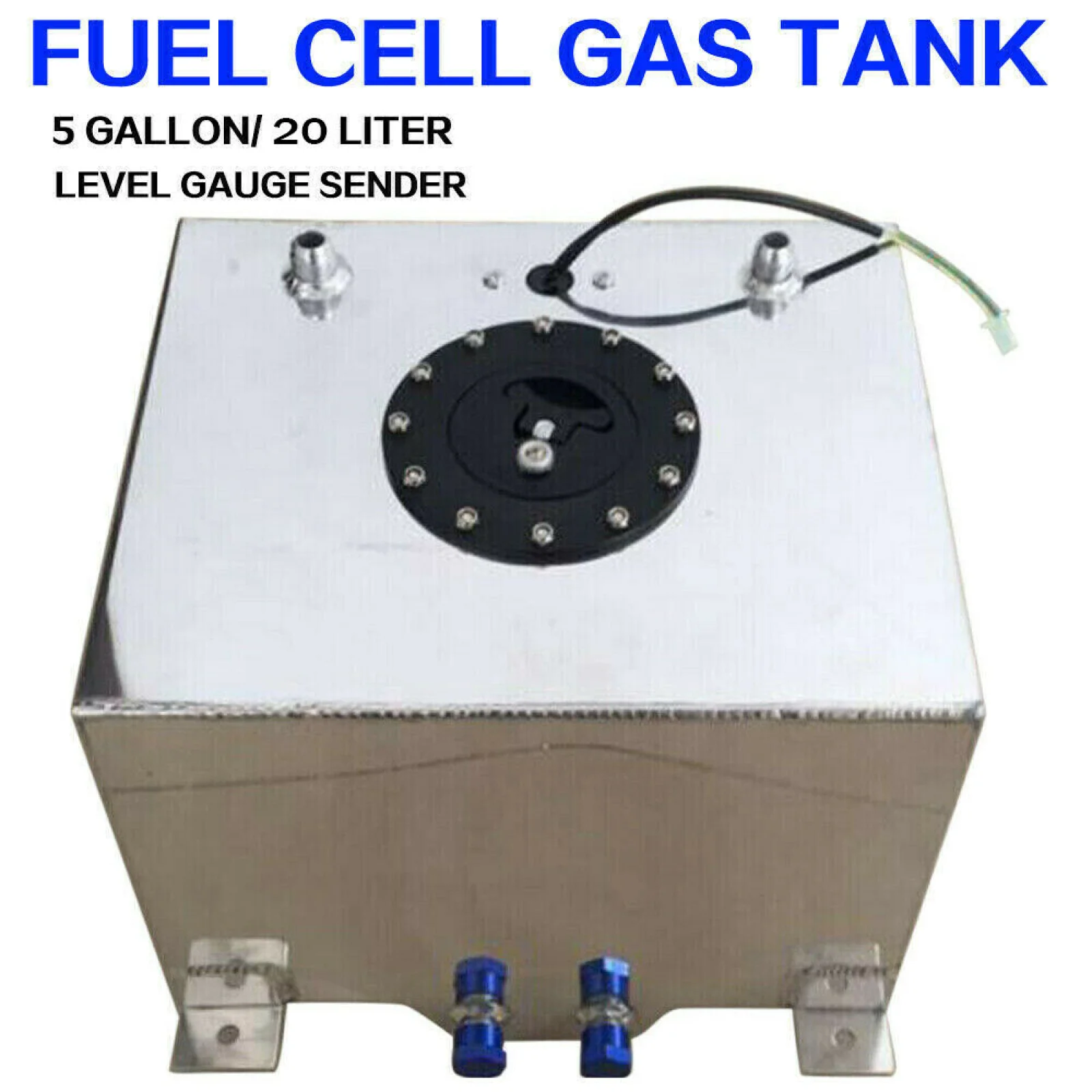 20L Aluminum Fuel Cell Tank Universal Fuel Tank for Marine/Hot Rod/Street Racing/Cars/Truck/SUV/Jeep/Boat Battery Top 0-90 Ohms