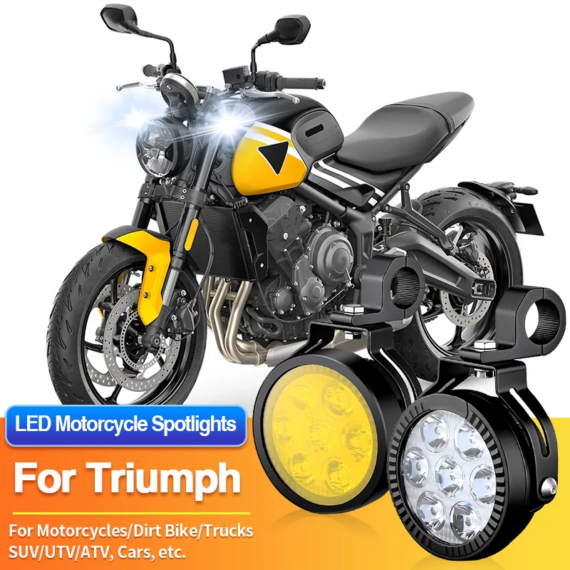 1 Set LED Motorcycles Headlight 2-Color Spotlight Truck ATV for Triumph Street Scrambler/Street Triple/Street Twin/Thruxton RS