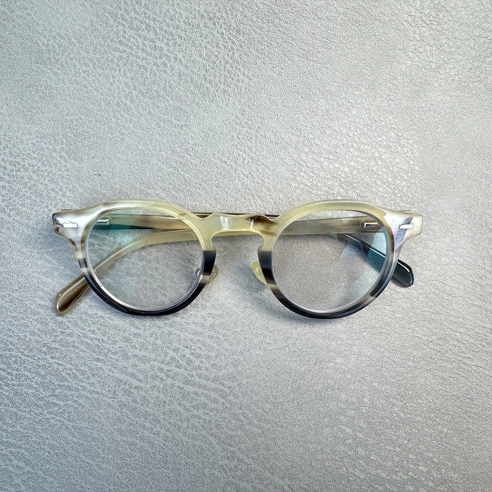 

Оправы для очков, уникальные винтажные ретро-оправы для чтения ручной работы с медовым черным рогом, мужские оправы для очков по рецепту, оптические линзы, очки