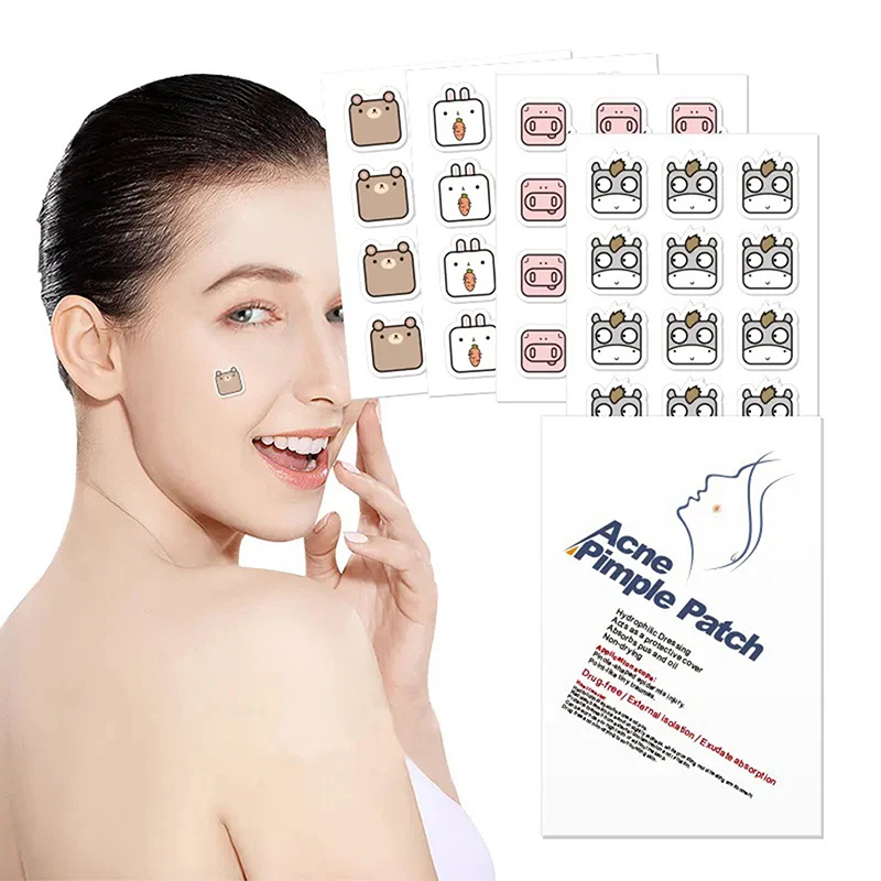 60pcs Cute Cartoon Cow Acnes Care Patch Pimple Spots Treatment Gentle Breathable Soothing Invisible Facial Care Sticker